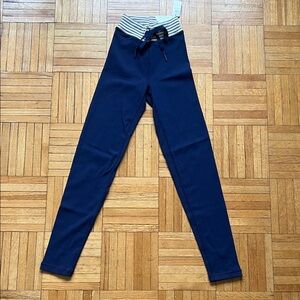 Aerie Offline Navy Blue Kids Leggings with Striped Waistband